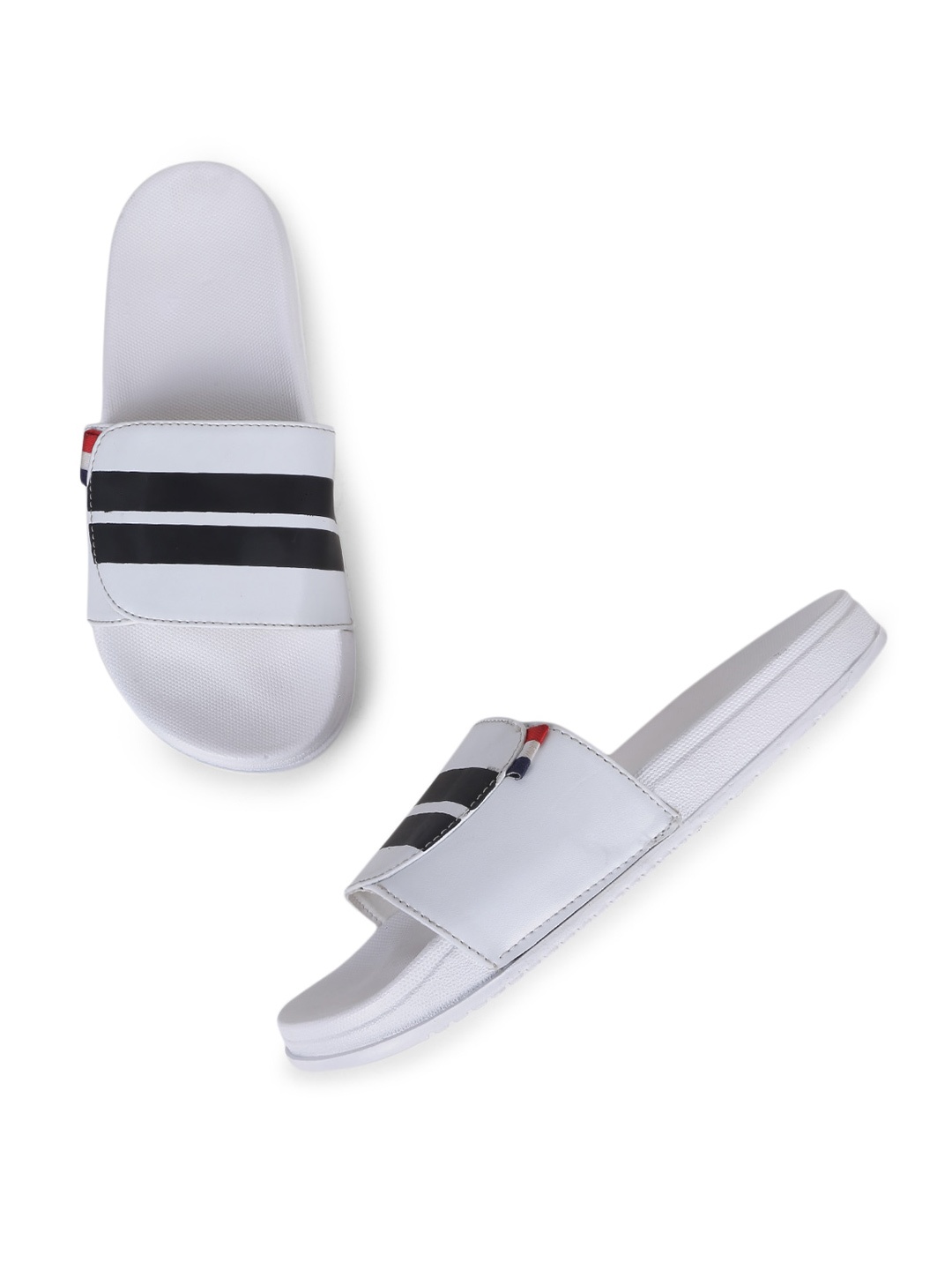 

PERY PAO Men Striped Sliders, White
