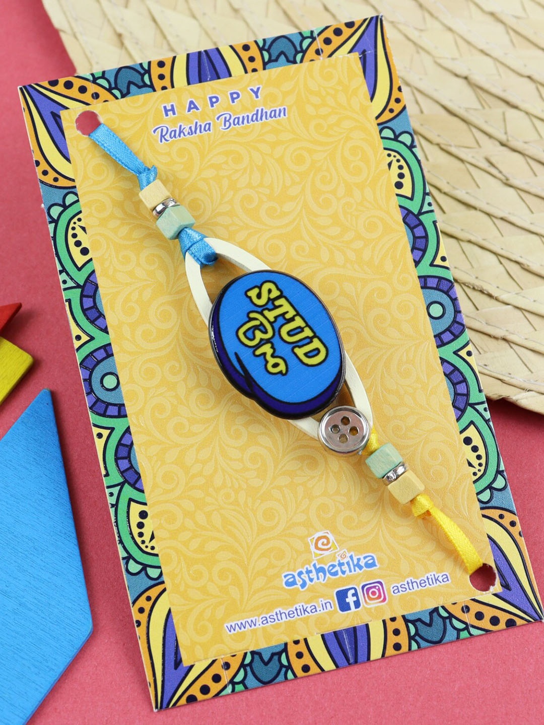 

Asthetika Boys Stud Bro Thread Rakhi, Blue