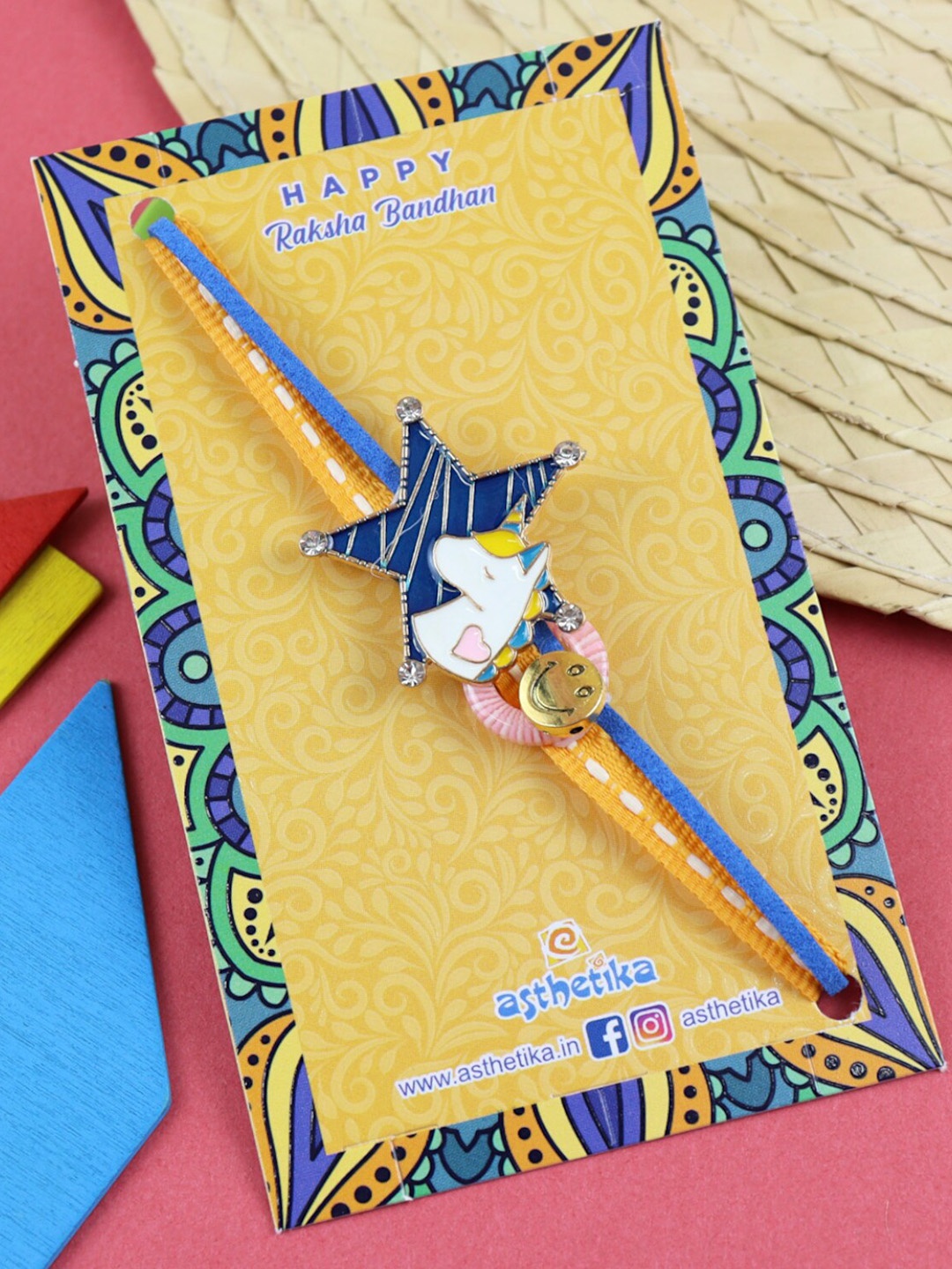 

Asthetika Boys Unicorn Star Rakhi, Blue