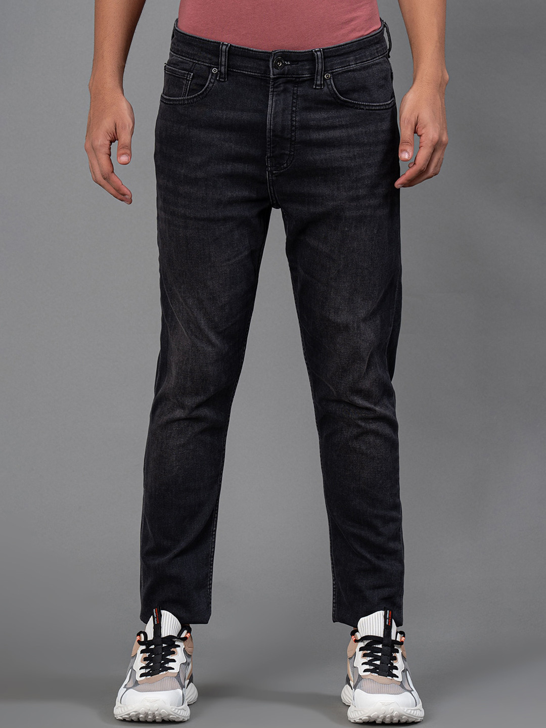 

Red Tape Men Relaxed Fit Clean Look Light Fade Cotton Jeans, Grey