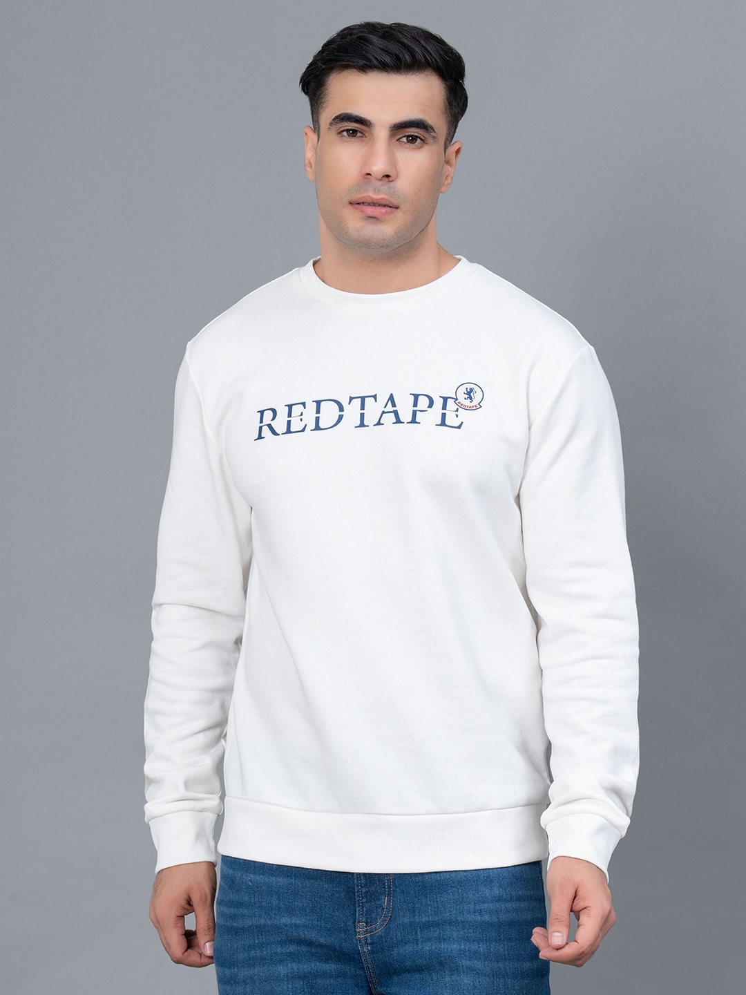 

Red Tape Typographic Printed Pullover Sweatshirt, Off white