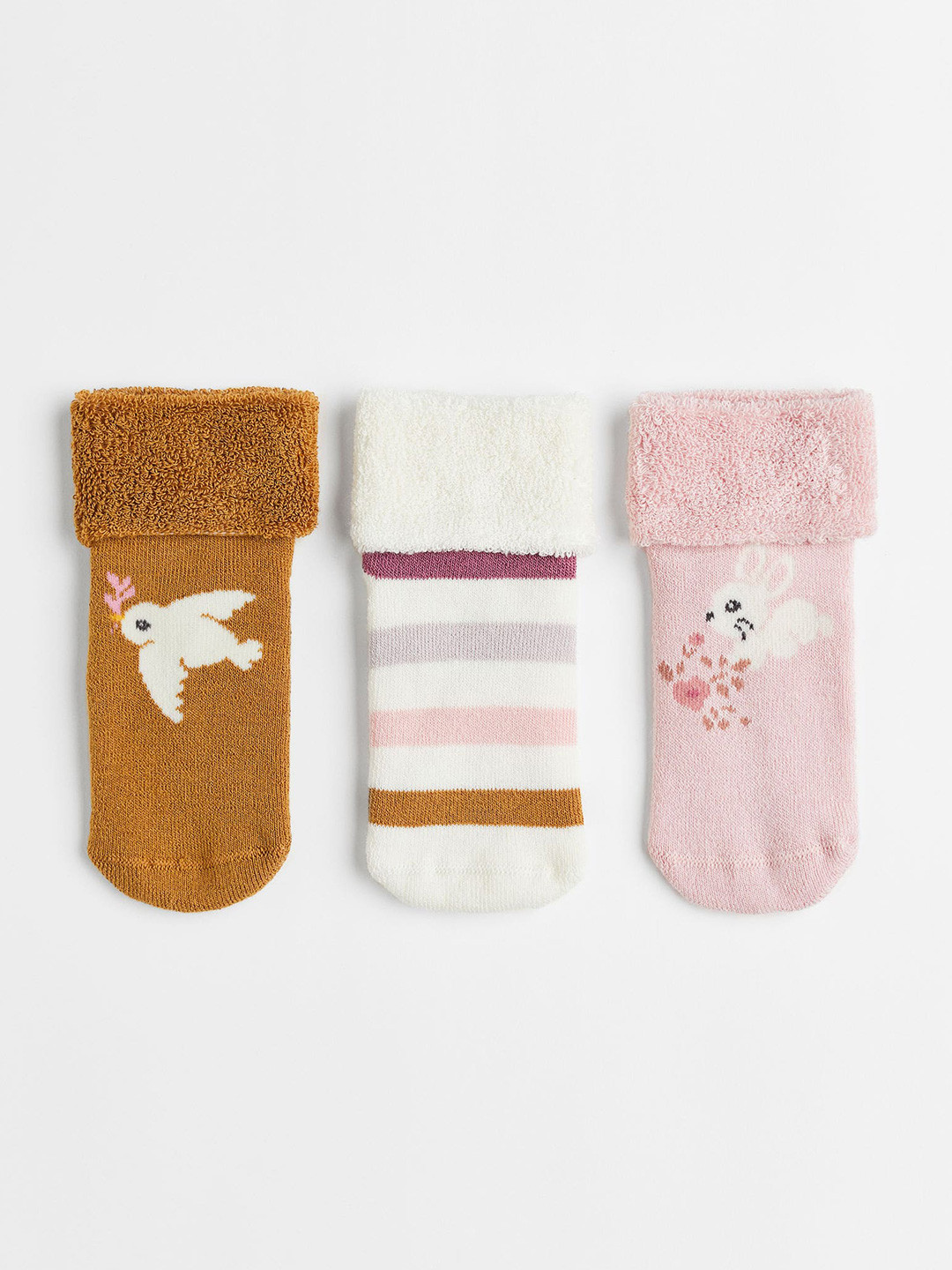 

H&M Boys 3-Pack Anti-Slip Socks, Beige
