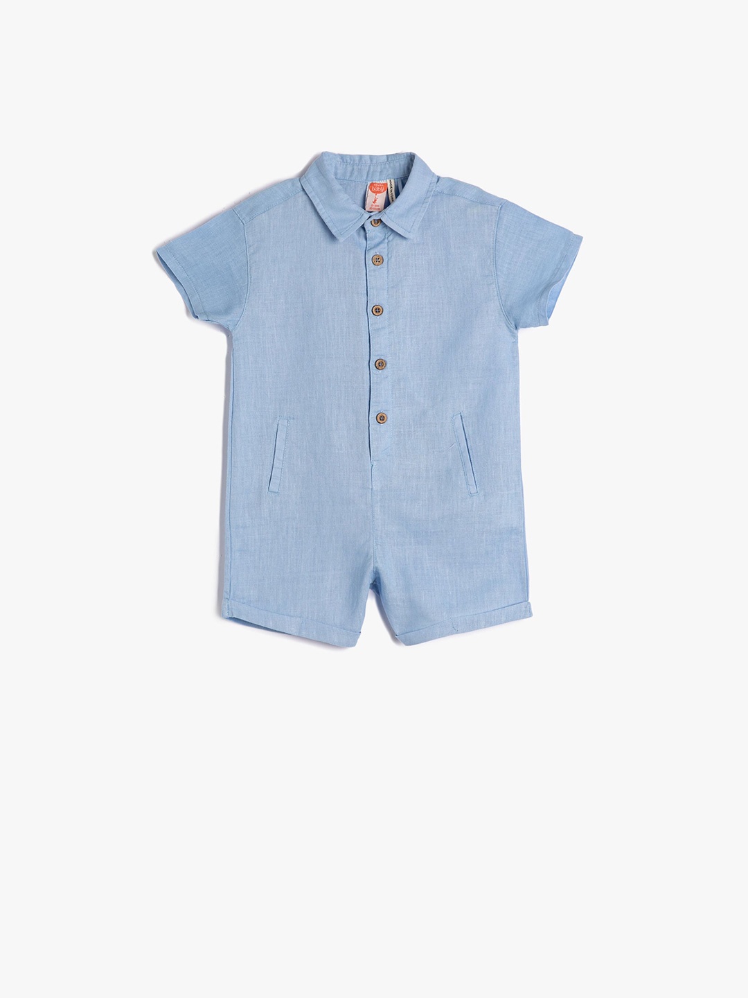 

Koton Boys Shirt Collar Playsuit, Blue