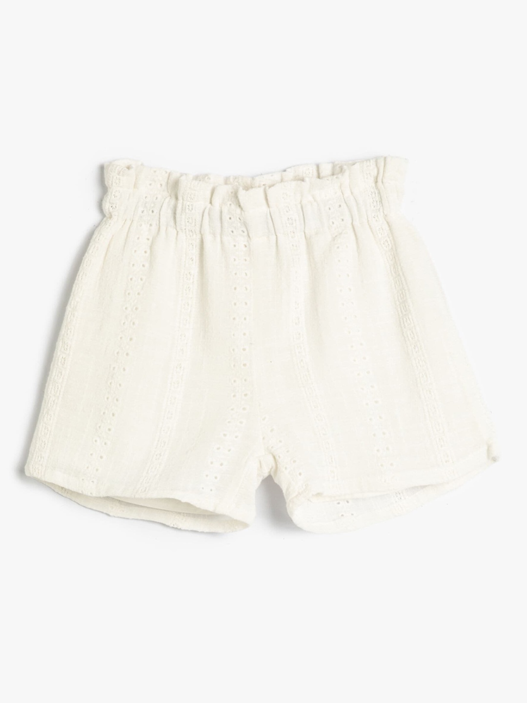 

Koton Mid-Rise Regular Fit Schiffli Cotton Shorts, White