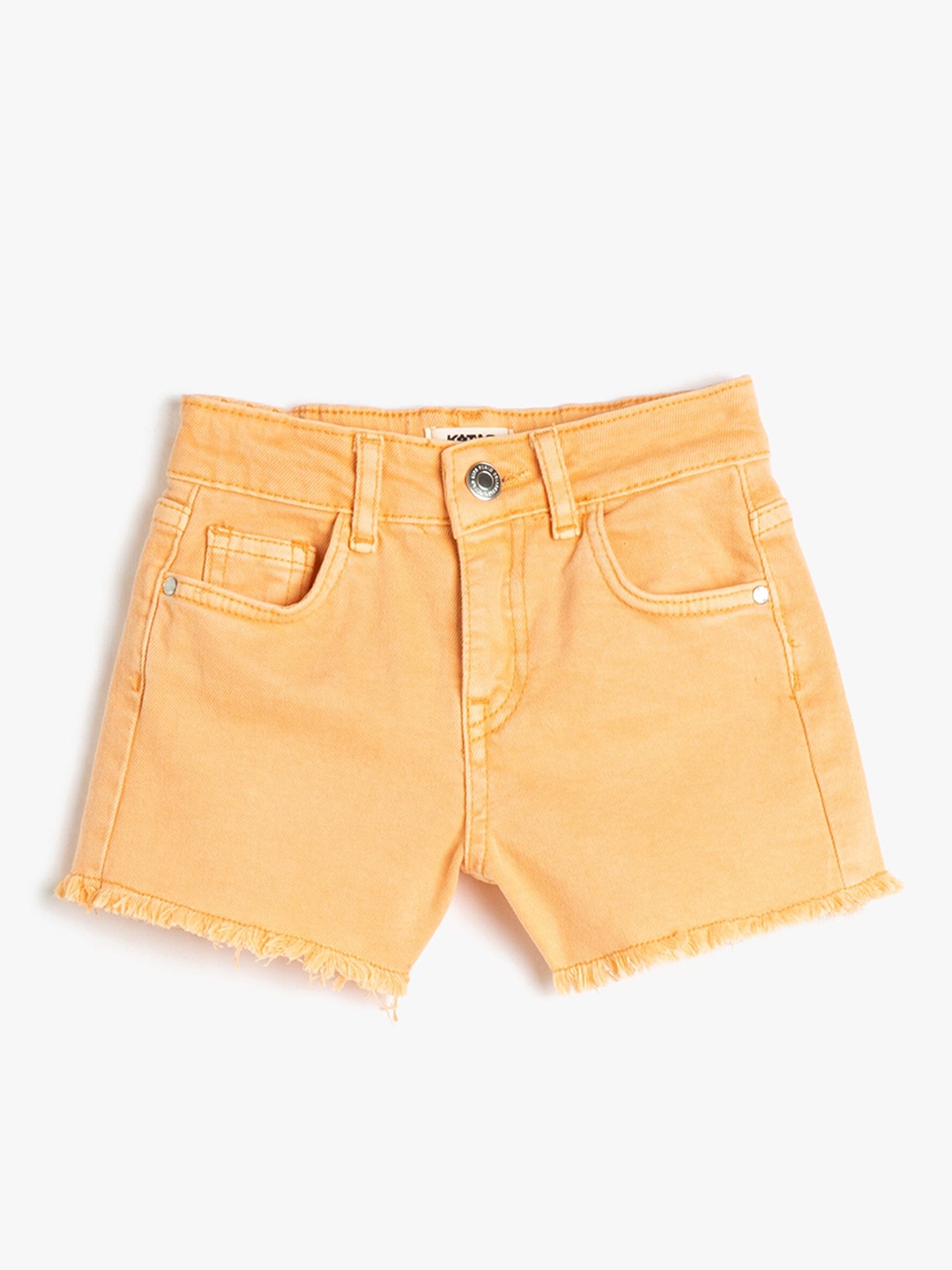 

Koton Girls Mid-Rise Denim Shorts, Orange