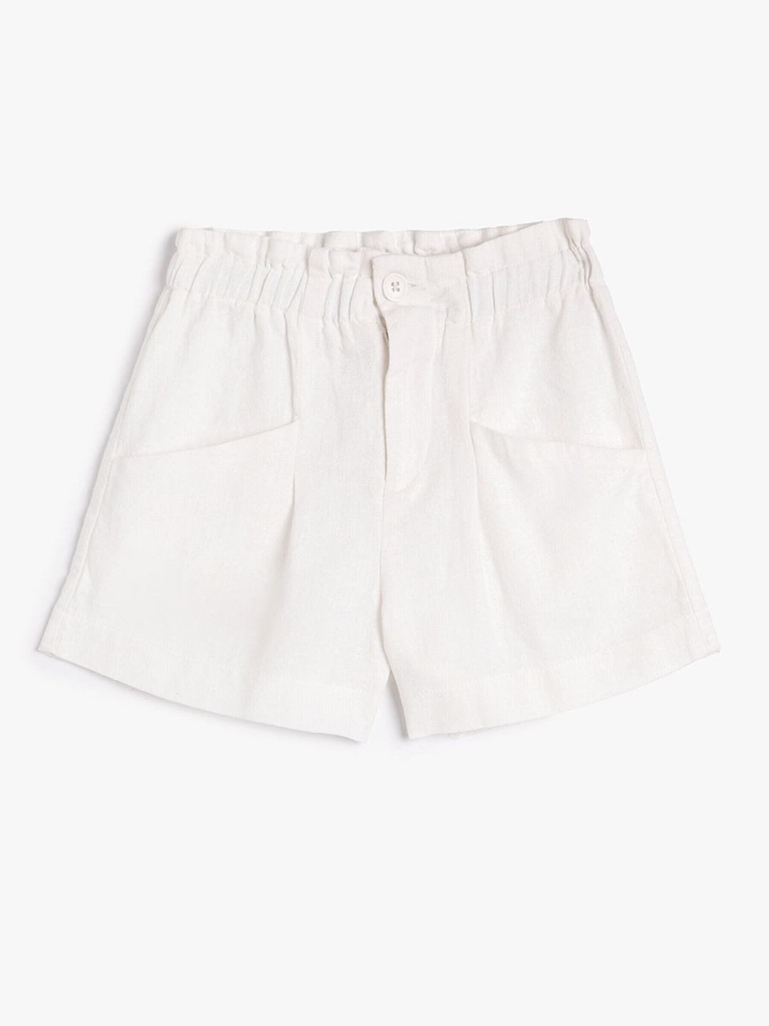 

Koton Mid-Rise Regular Fit Linen Shorts, White