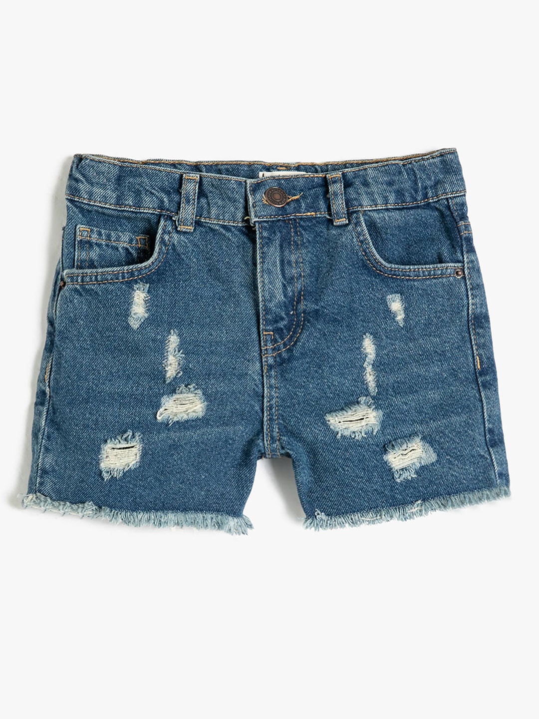 

Koton Girls Distressd Denim Shorts, Blue