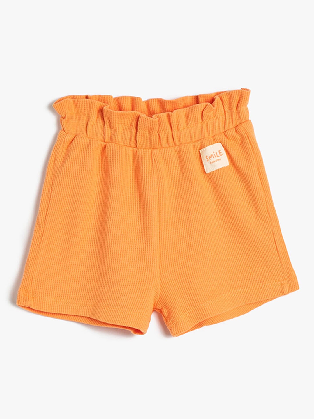 

Koton Infant Girls Mid-Rise Pure Cotton Regular Shorts, Orange