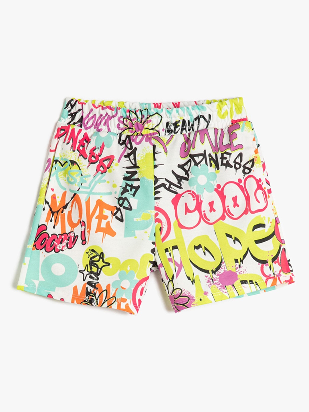 

Koton Girls Typography Printed Shorts, White