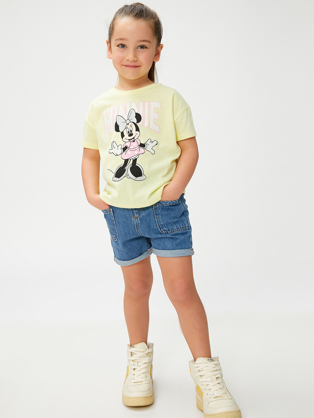 

Koton Infants Girls Pure Cotton Denim Shorts, Blue