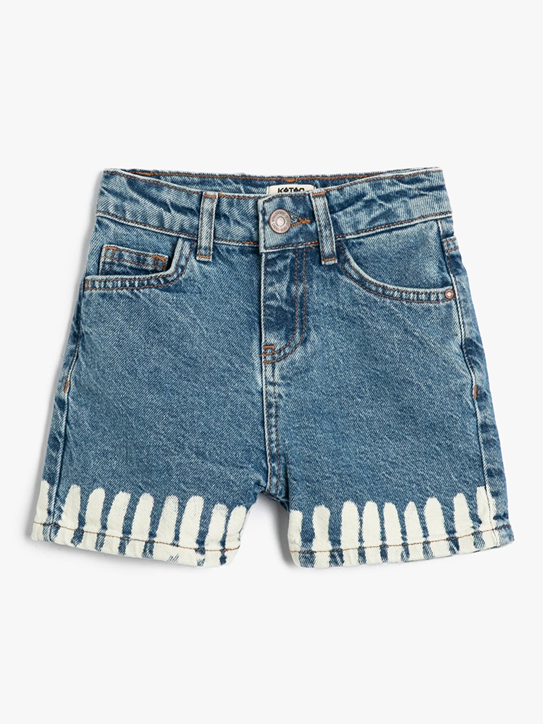 

Koton Girls Washed Pure Cotton Denim Shorts, Blue