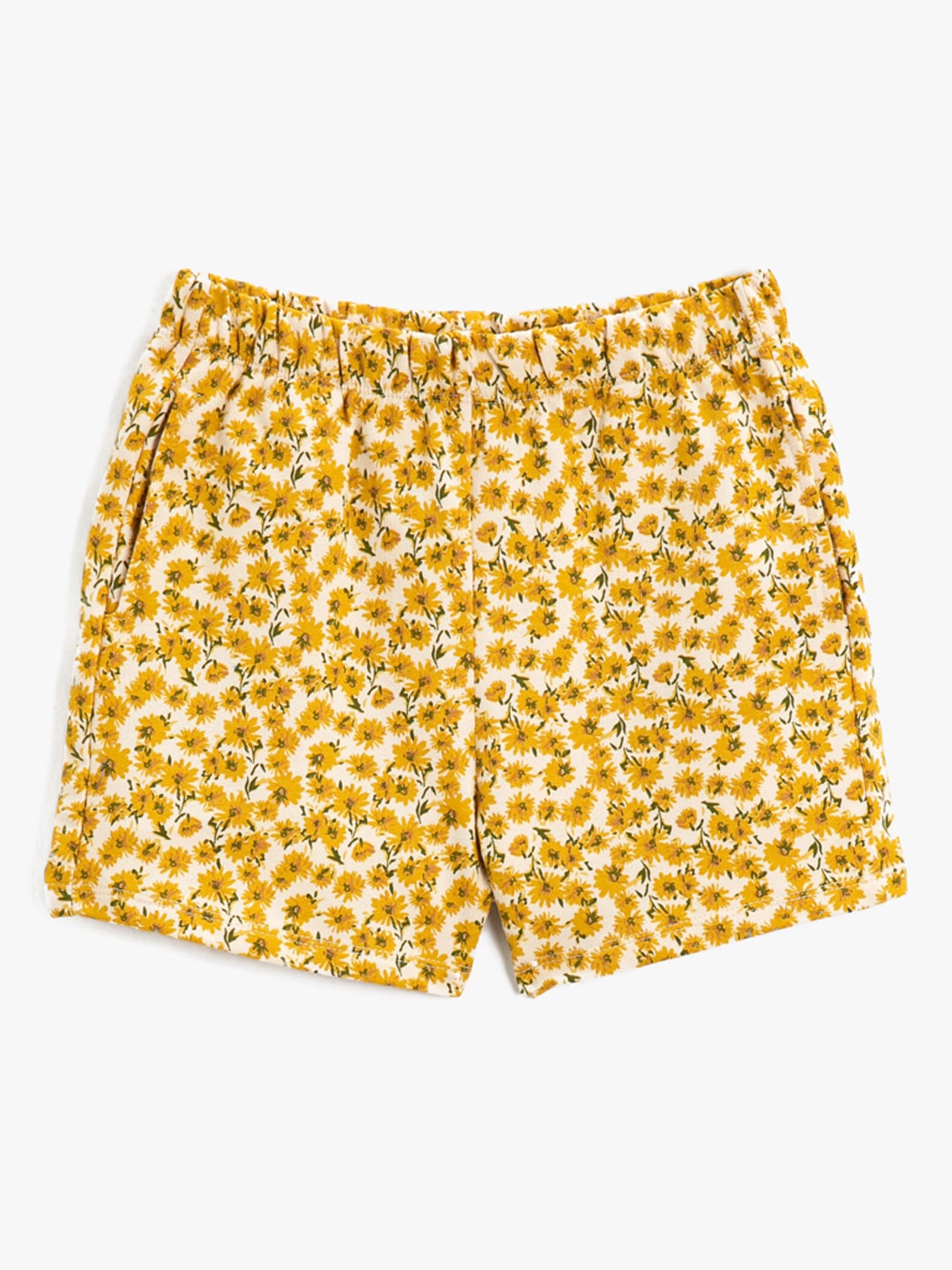 

Koton Girls Floral Printed Mid-Rise Regular Shorts, Yellow