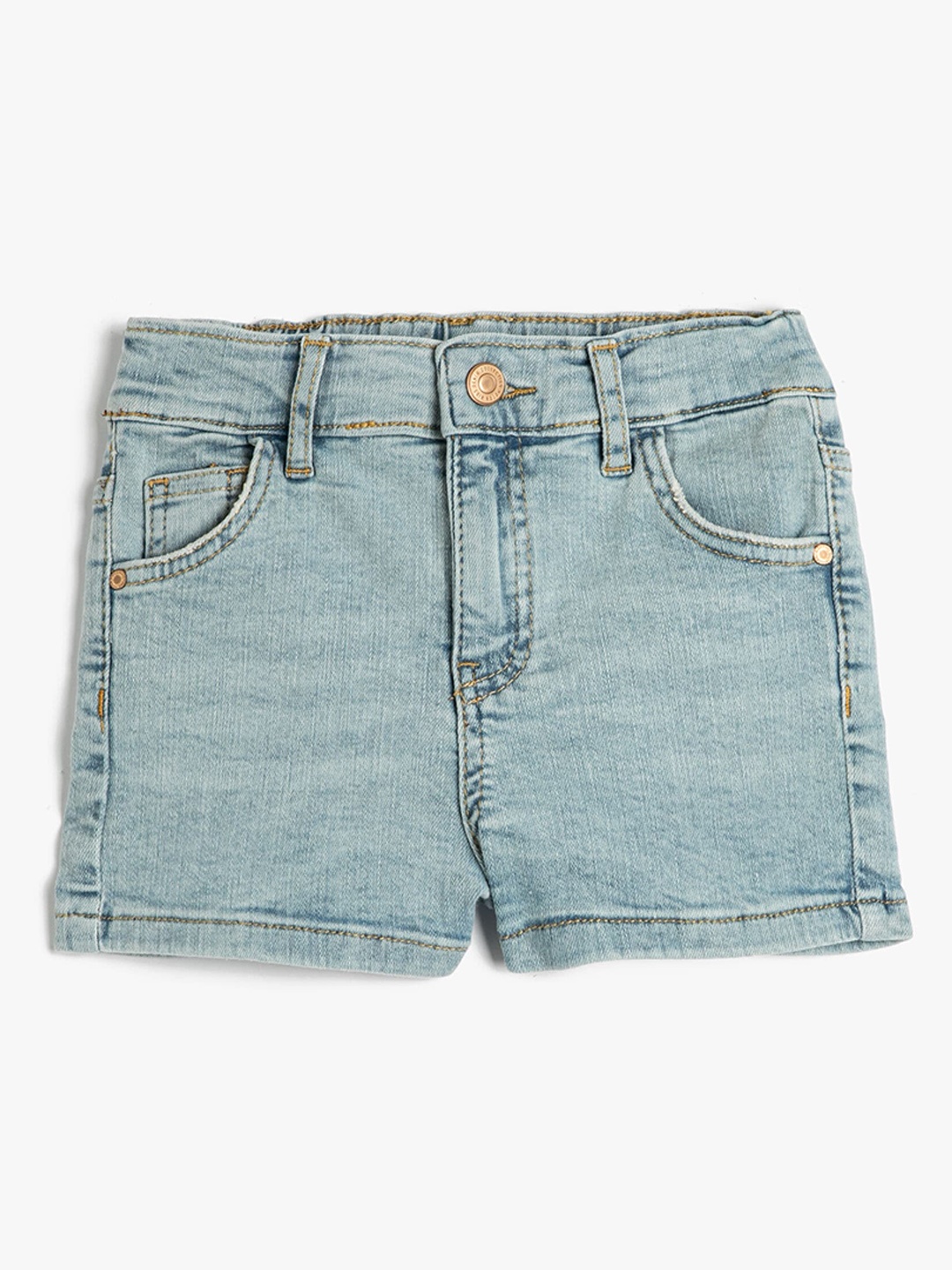 

Koton Girls Mid-rise Denim Shorts, Blue