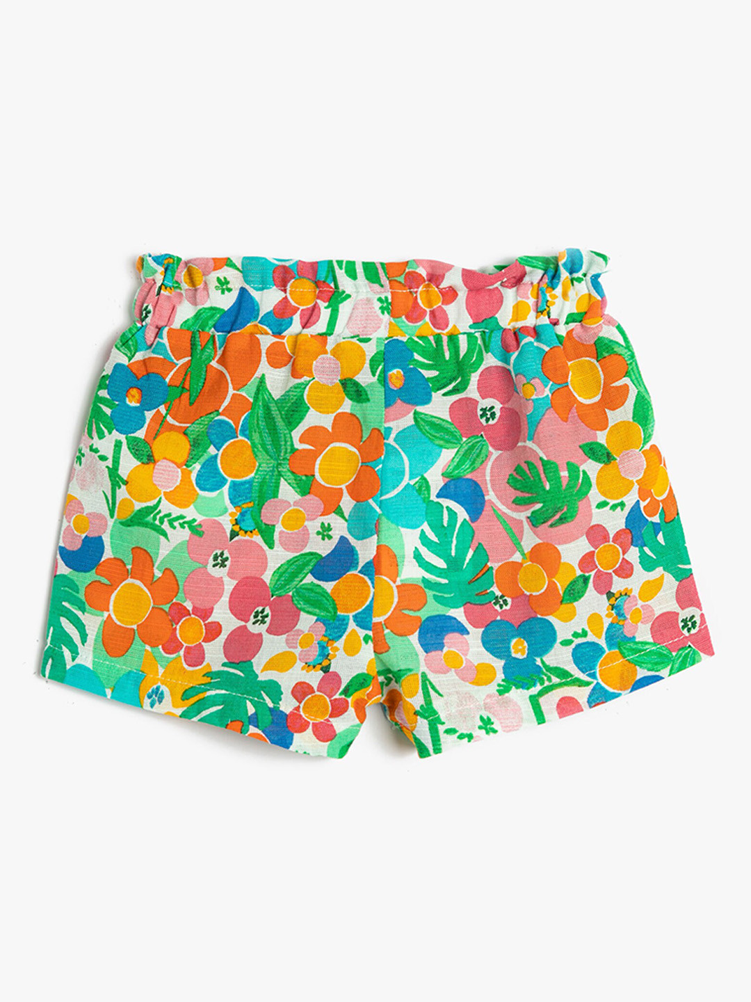 

Koton Girls Floral Printed Mid Rise Cotton Shorts, Green