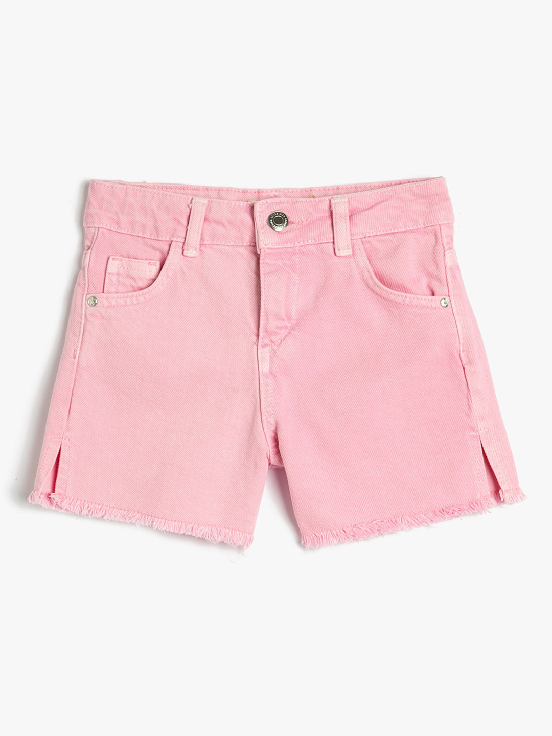 

Koton Girls Mid-Rise Pure Cotton Denim Shorts, Pink