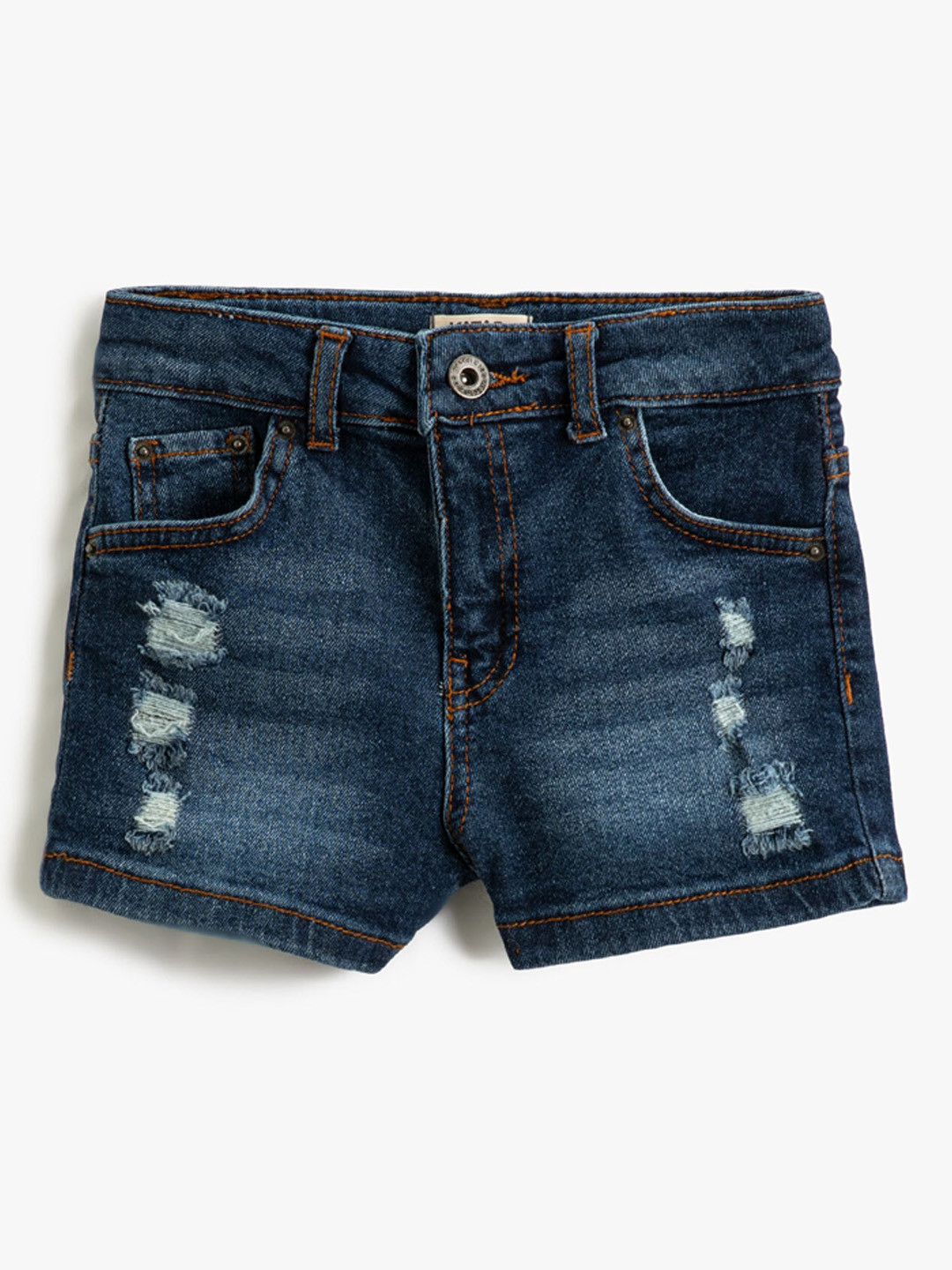 

Koton Girls Mid Rise Cotton Denim Shorts, Blue