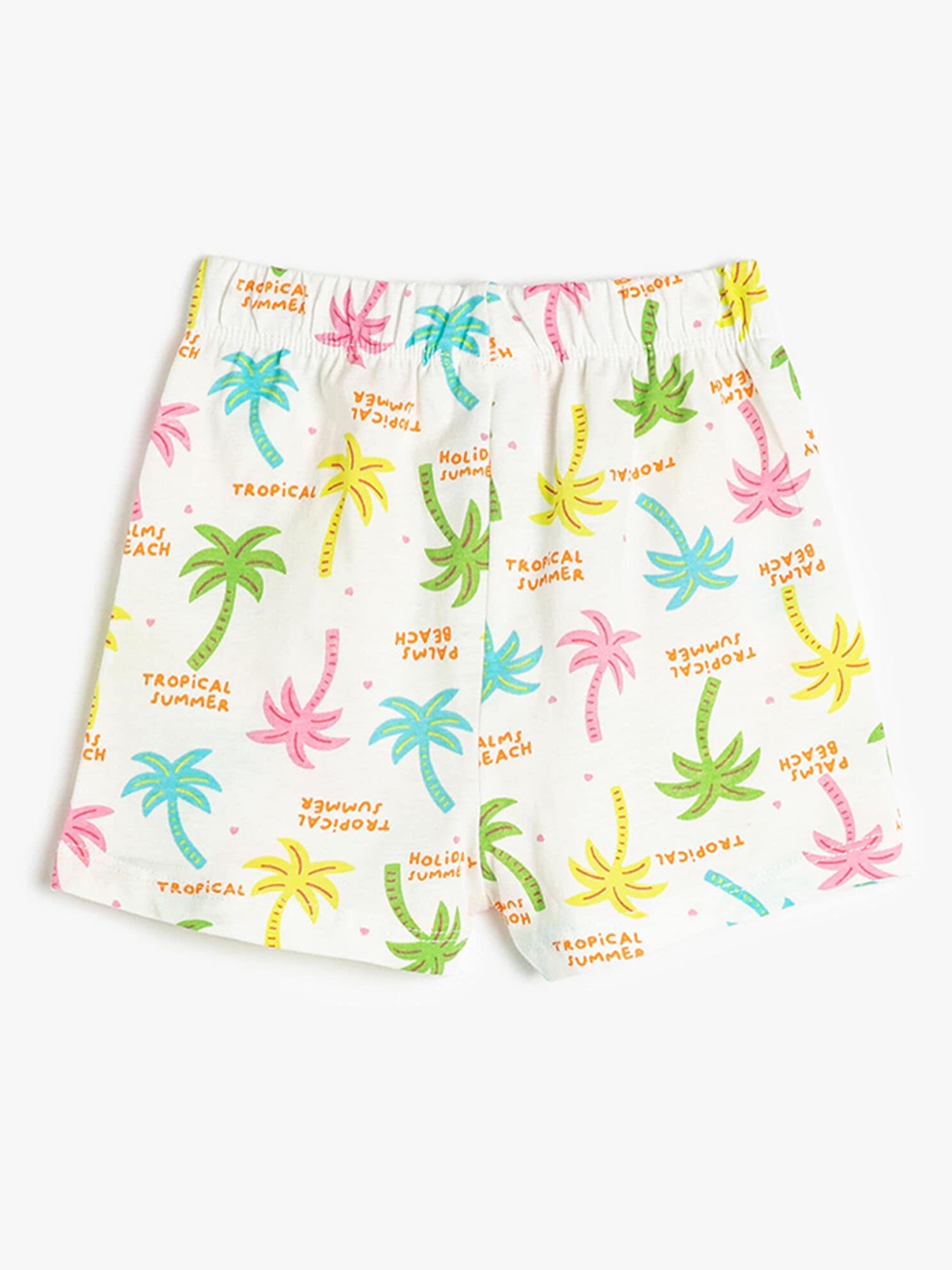 

Koton Girls Floral Printed Mid Rise Cotton Shorts, White