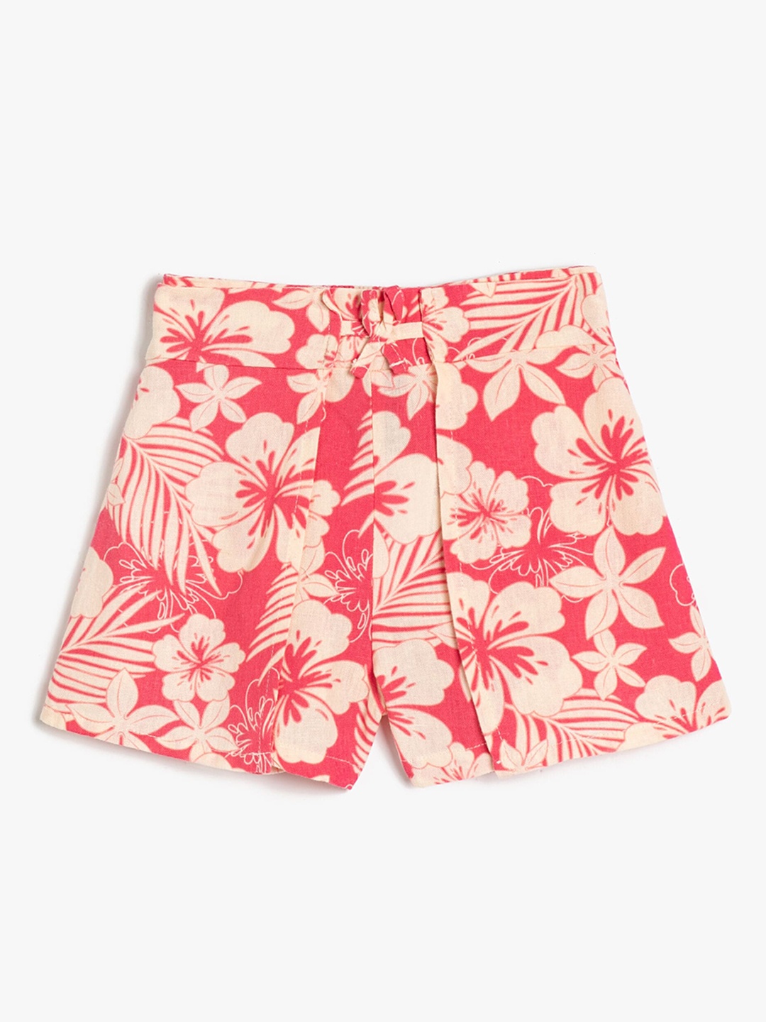 

Koton Girls Floral Printed Linen Cotton Shorts, Pink