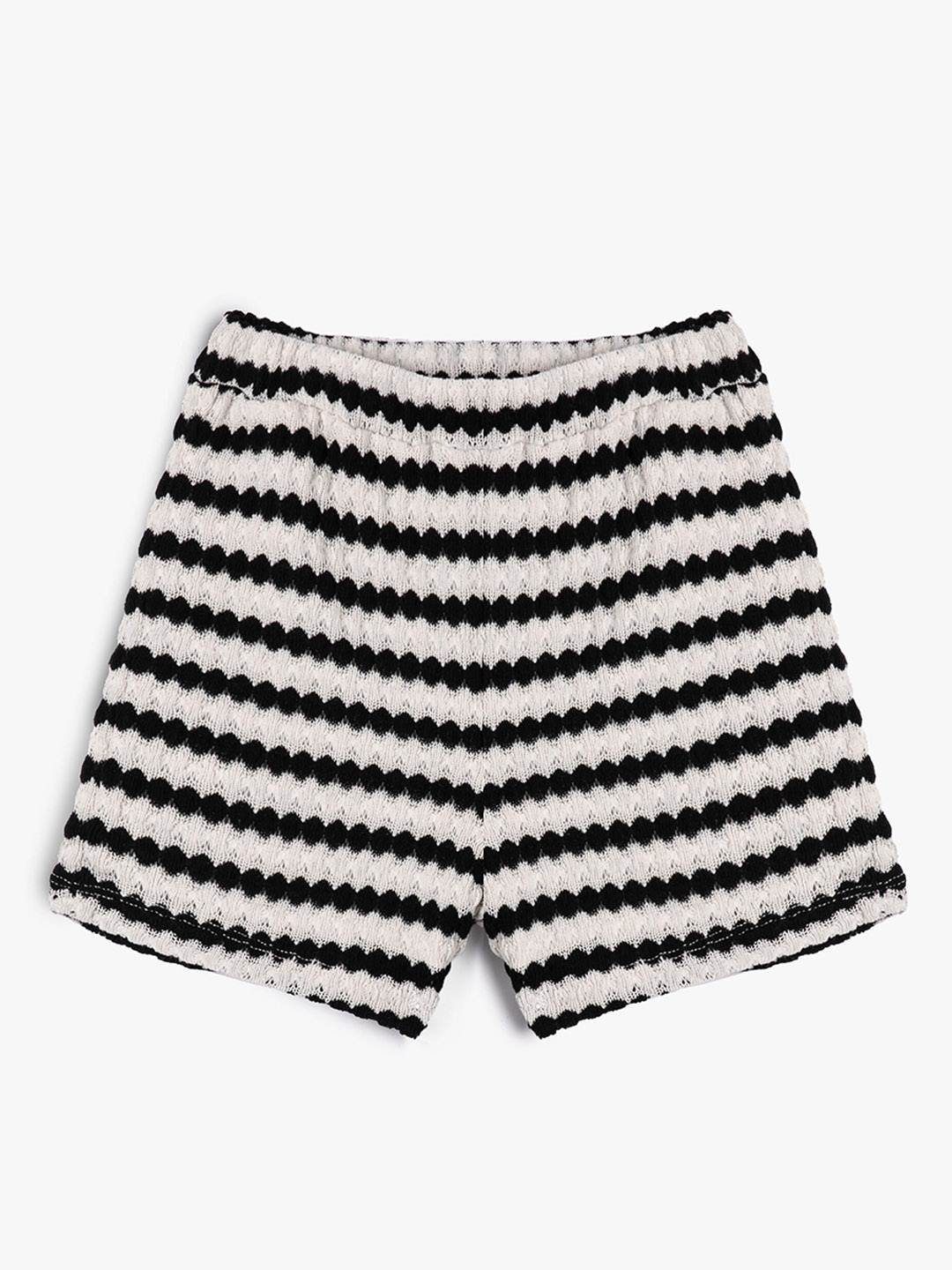 

Koton Girls Striped Regular Fit Shorts, Black