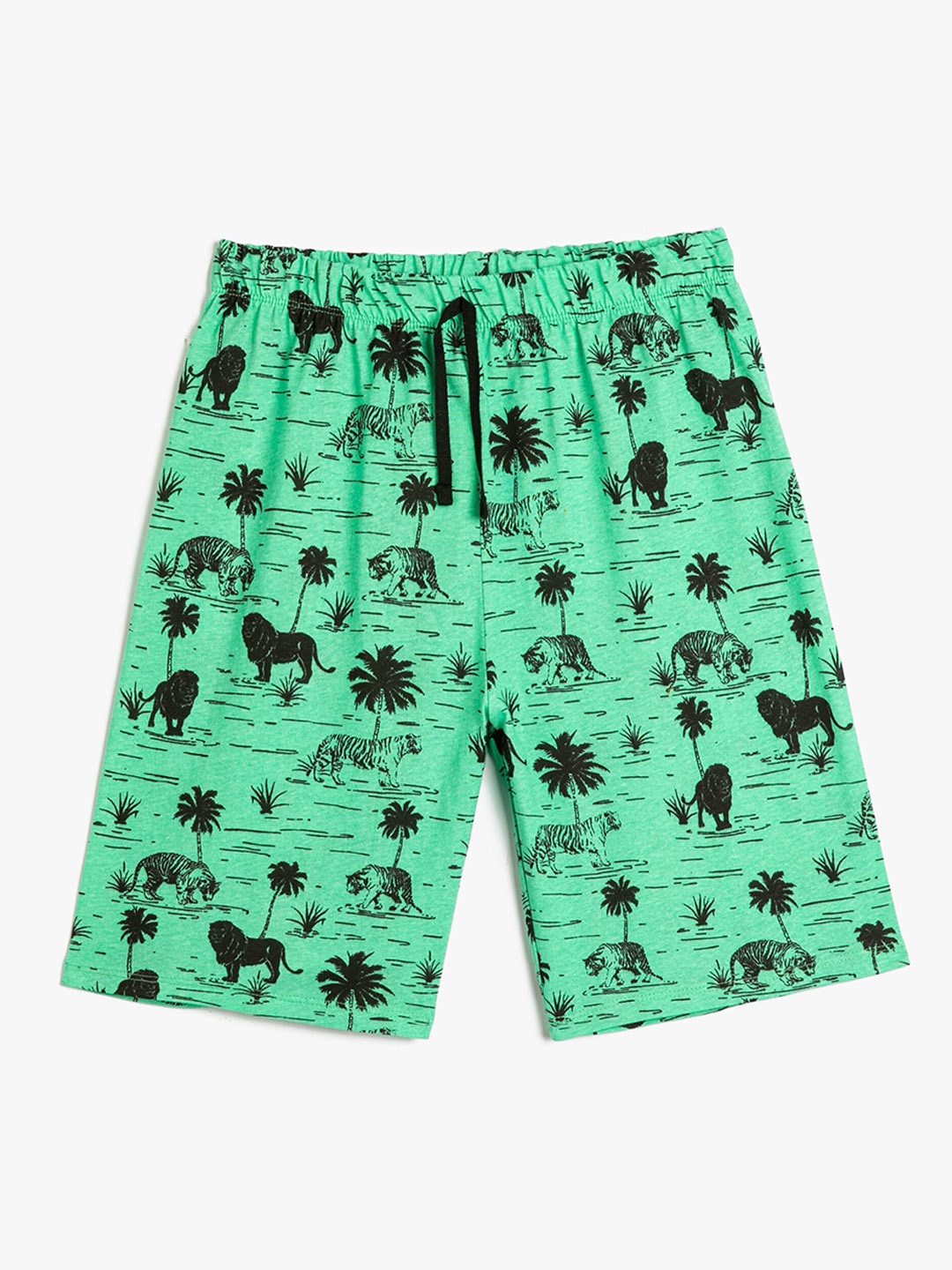 

Koton Boys Conversational Printed Pure Cotton Shorts, Green