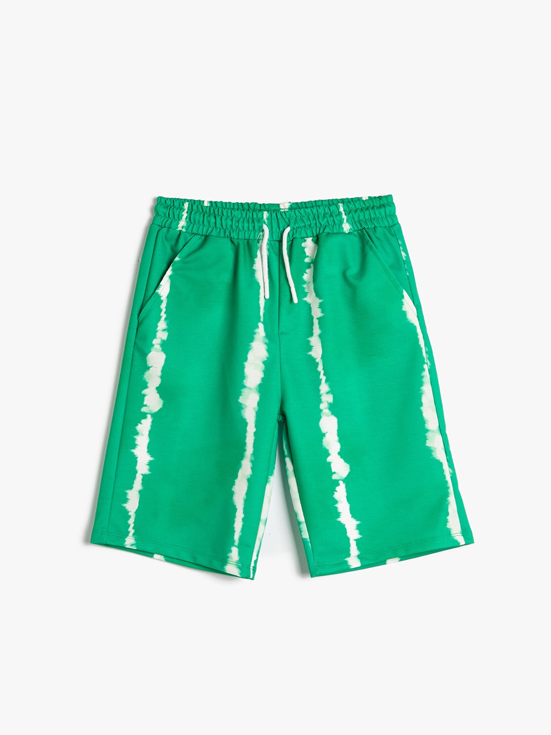 

Koton Boys Striped Mid-Rise Shorts, Green