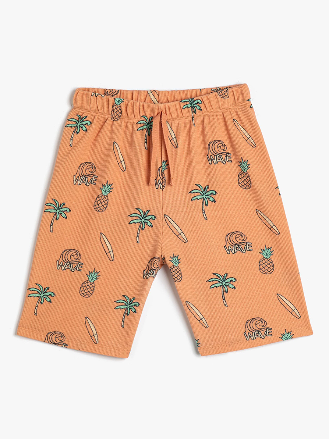 

Koton Boys Conversational Printed Pure Cotton Shorts, Orange