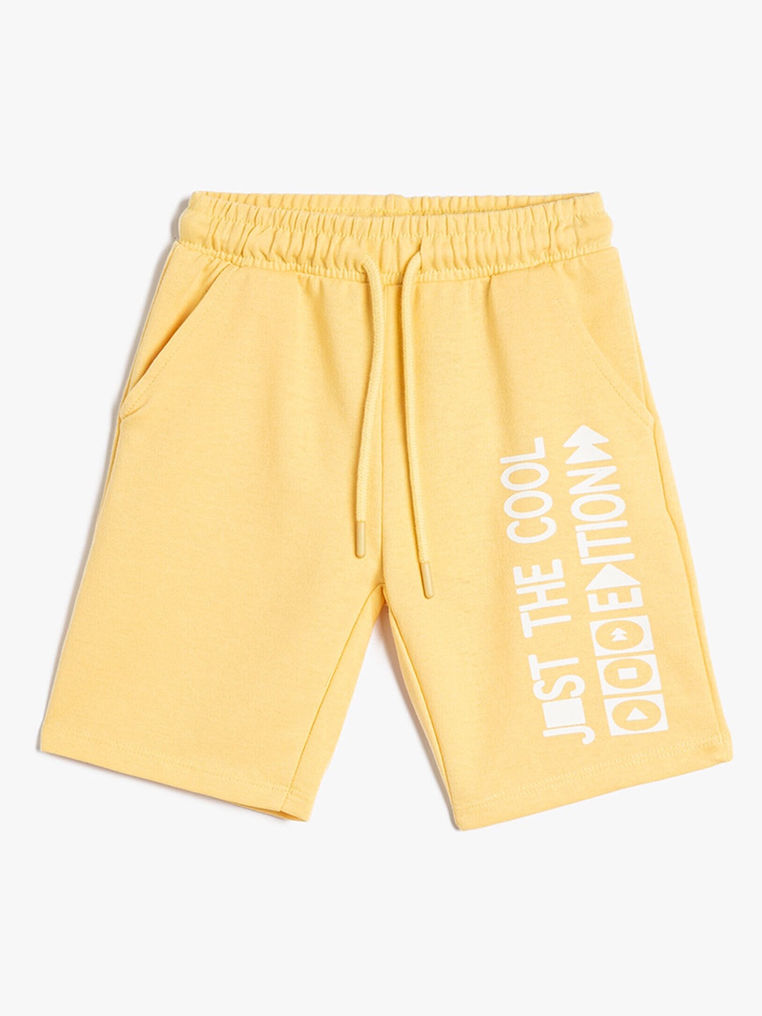 

Koton Boys Typography Printed Mid-Rise Shorts, Yellow