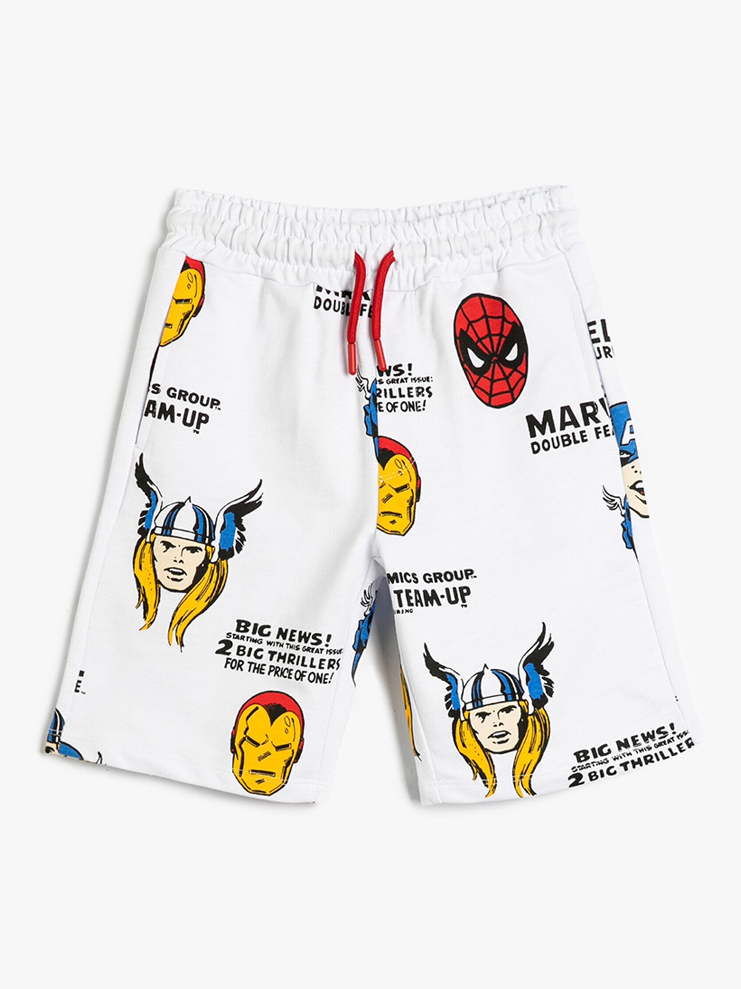 

Koton Boys Marvel Printed Pure Cotton Shorts, White