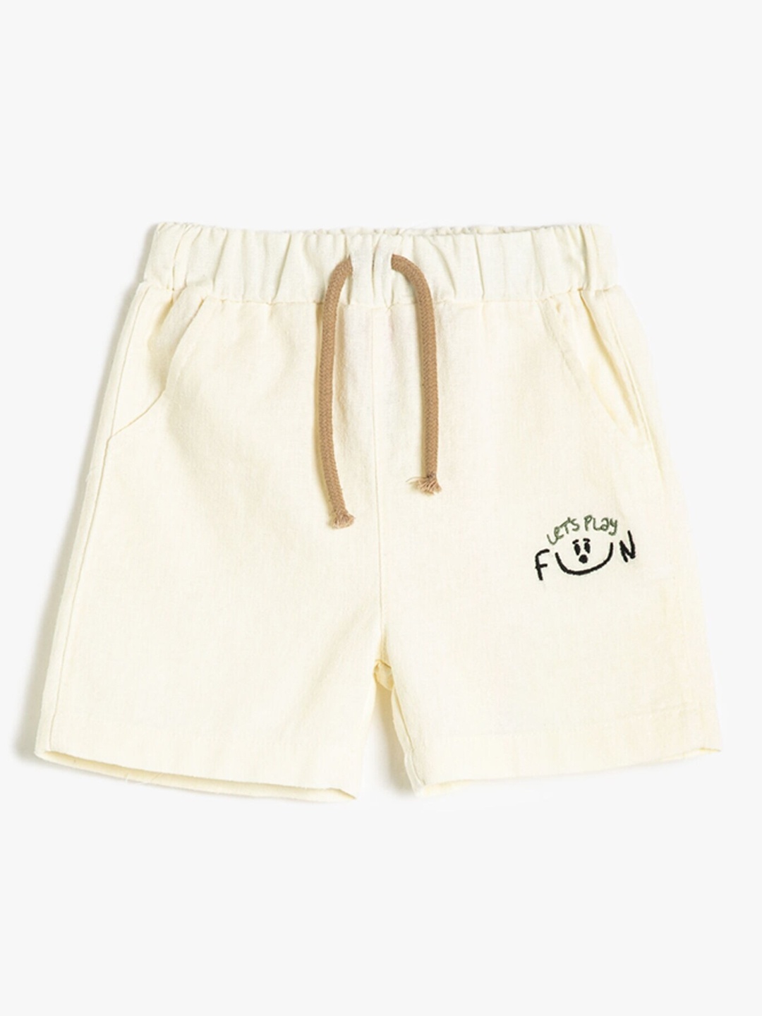 

Koton Boys Mid Rise Linen Shorts, Off white