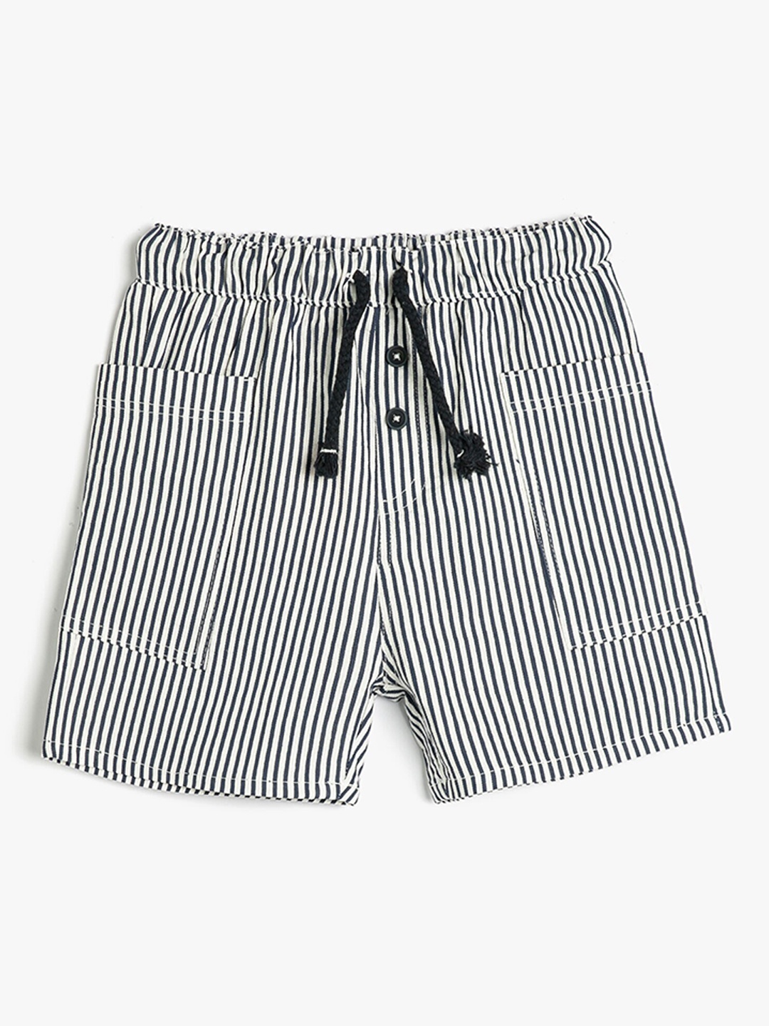 

Koton Infant Boys Striped Mid-Rise Regular Shorts, Navy blue