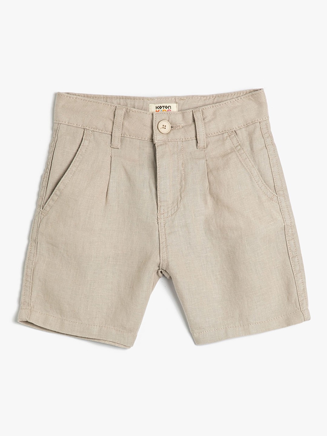 

Koton Boys Mid-Rise Linen Shorts, Grey