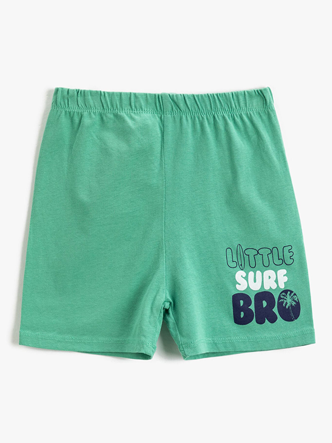 

Koton Infant Boys Typographic Printed High-Rise Pure Cotton Shorts, Green