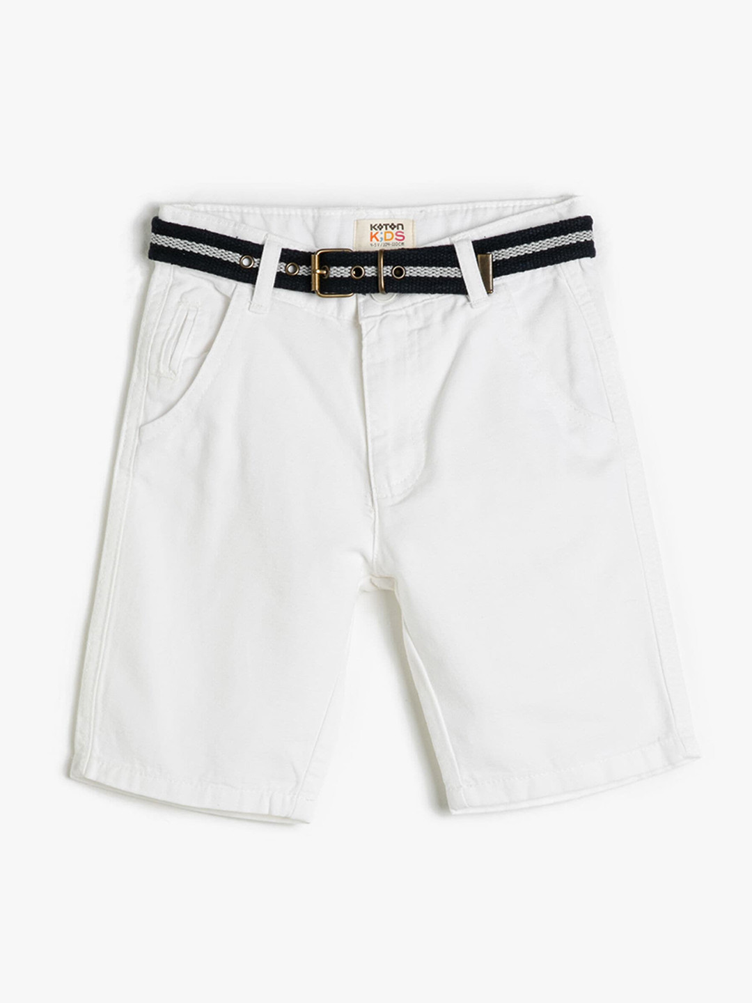 

Koton Boys Mid-Rise Pure Cotton Shorts, White