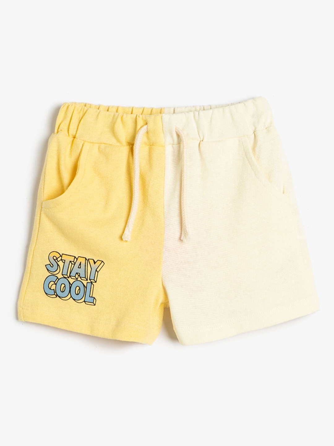 

Koton Boys Colourblocked Pure Cotton Shorts, Beige