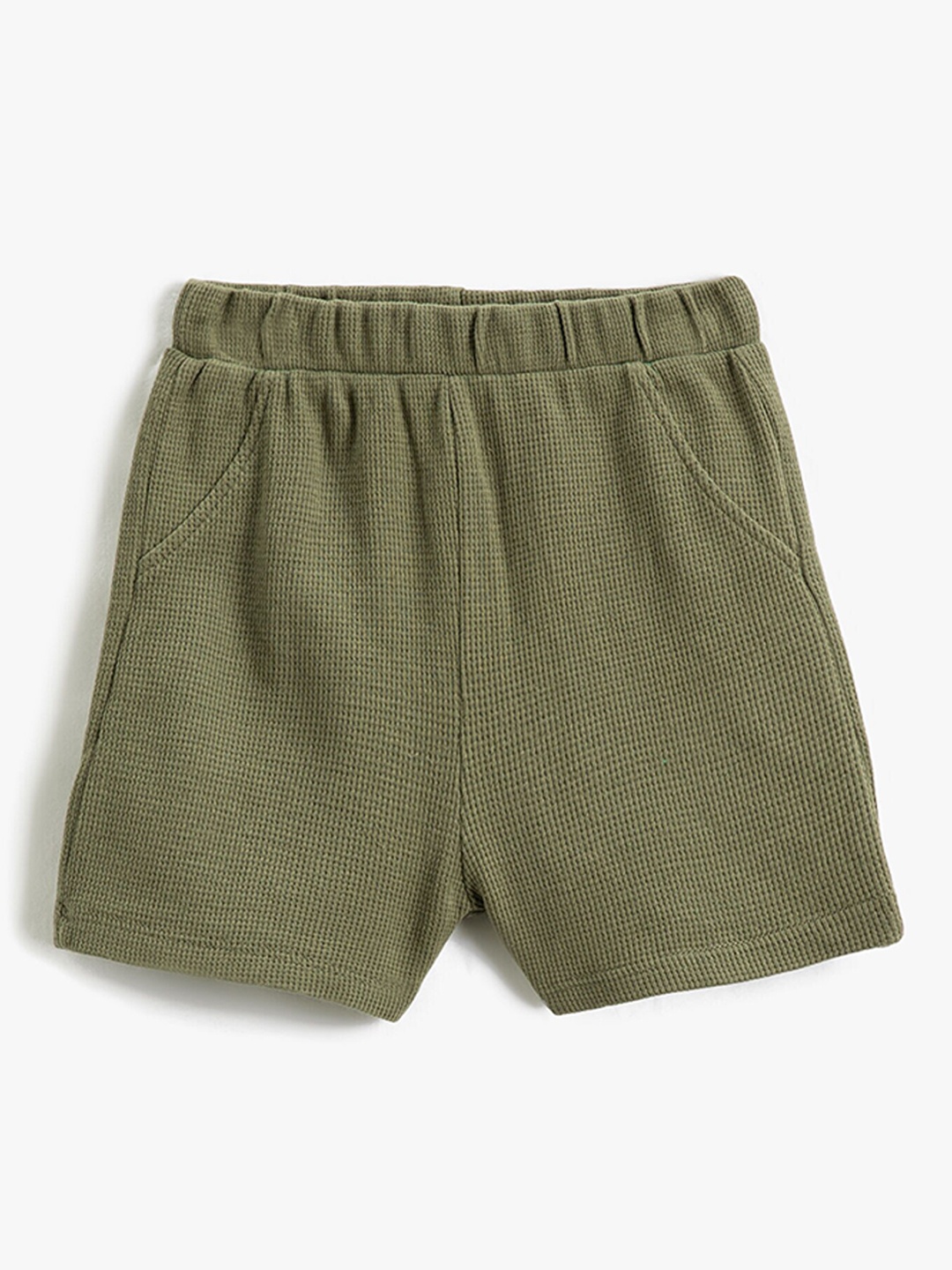 

Koton Boys Solid Pure Cotton Shorts, Khaki