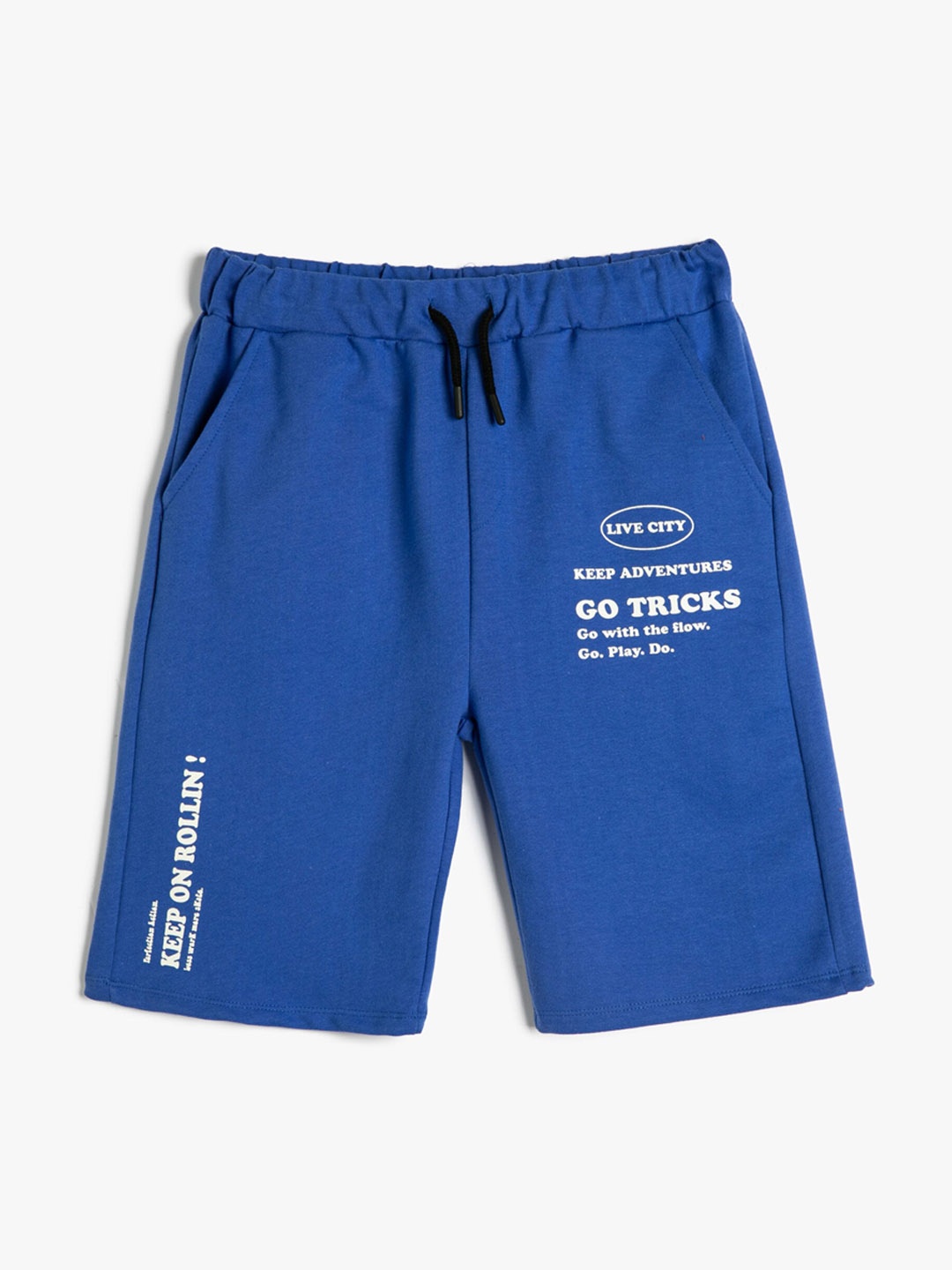 

Koton Boys Typography Printed Pure Cotton Shorts, Blue