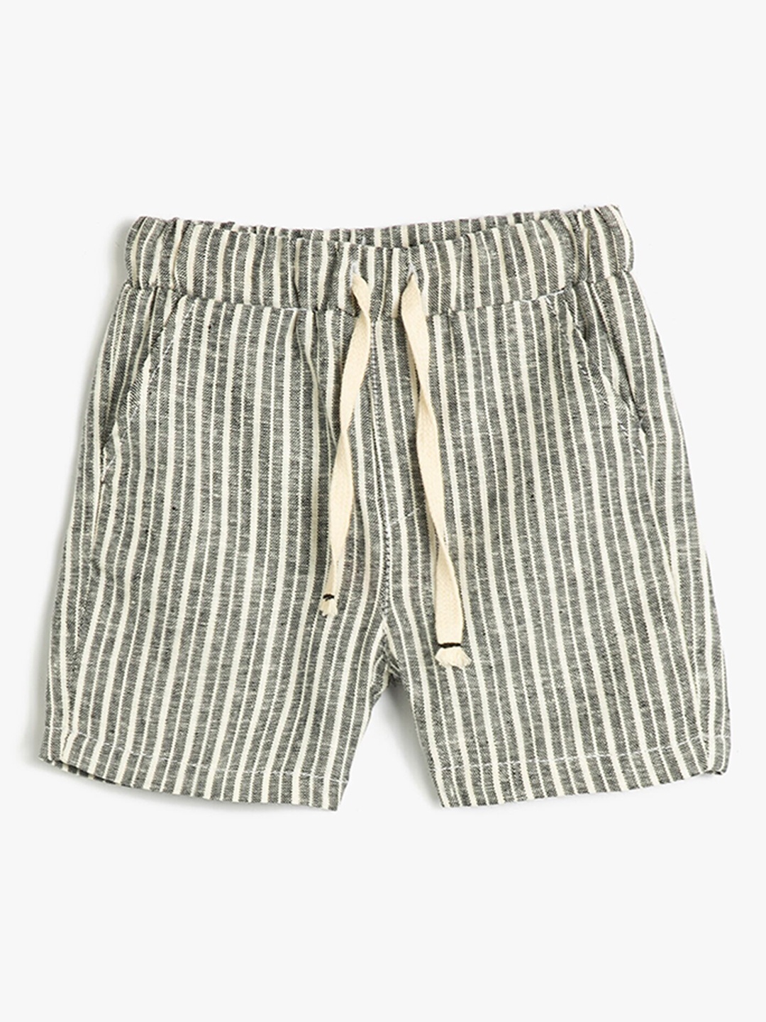 

Koton Boys Striped Mid-Rise Shorts, Black