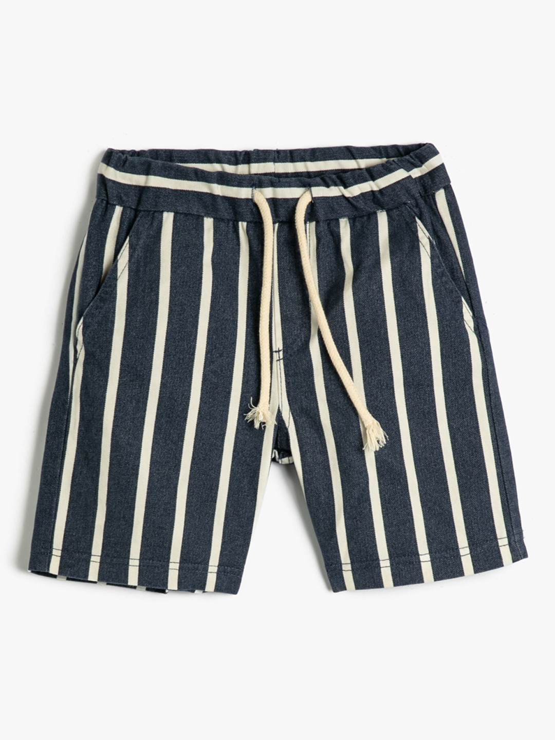 

Koton Boys Striped Pure Cotton Shorts, Navy blue