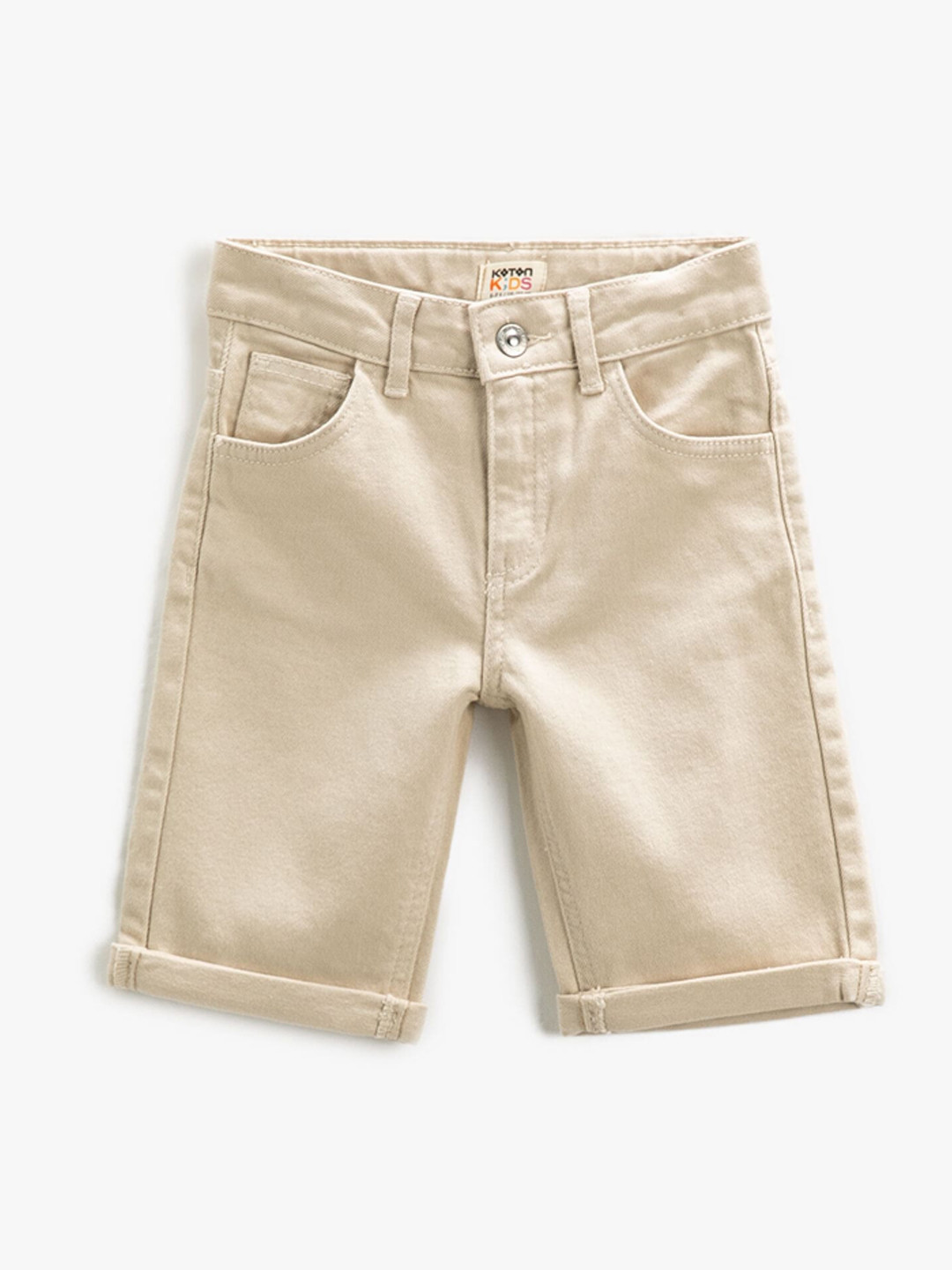 

Koton Boys Solid Denim Shorts, Beige