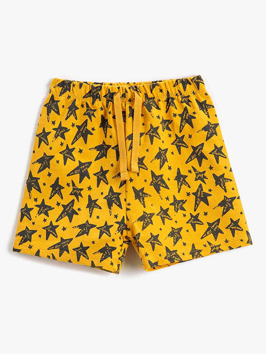 

Koton Boys Graphic Printed Mid Rise Regular Fit Cotton Shorts, Yellow