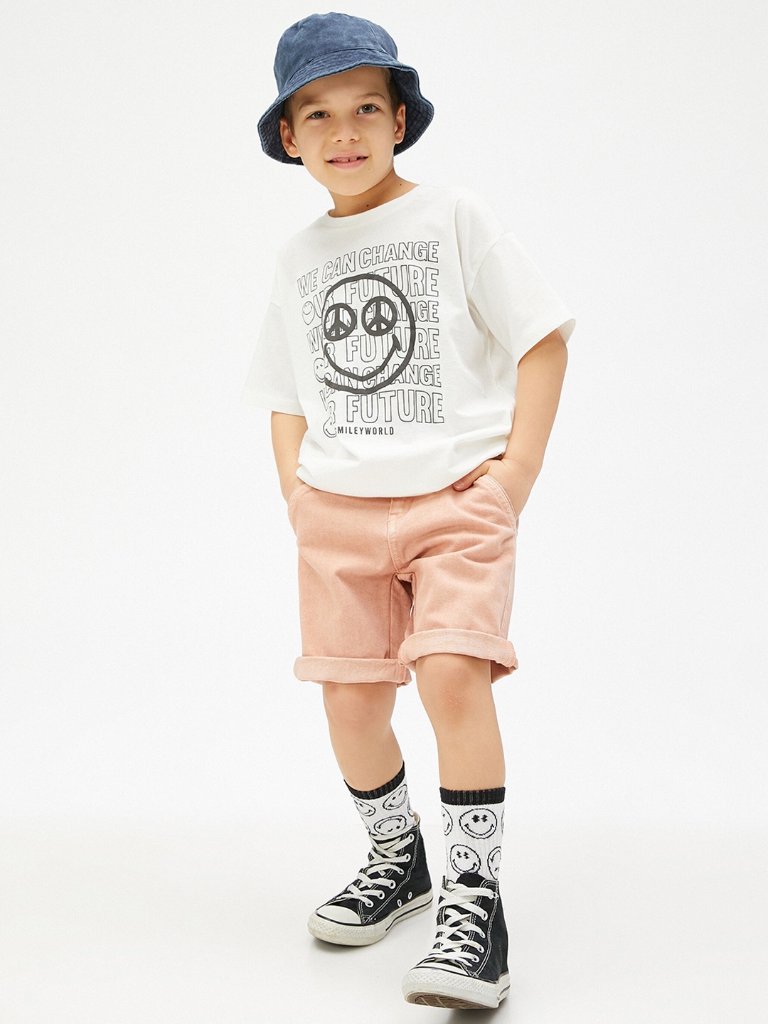 

Koton Boys Mid Rise Regular Fit Denim Shorts, Peach