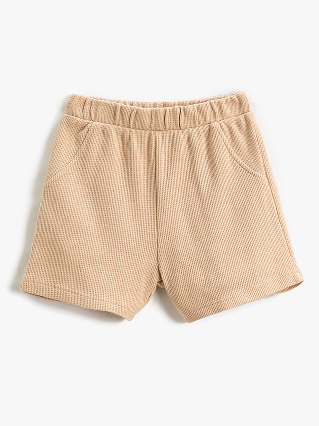 

Koton Boys Textured High-Rise Shorts, Beige