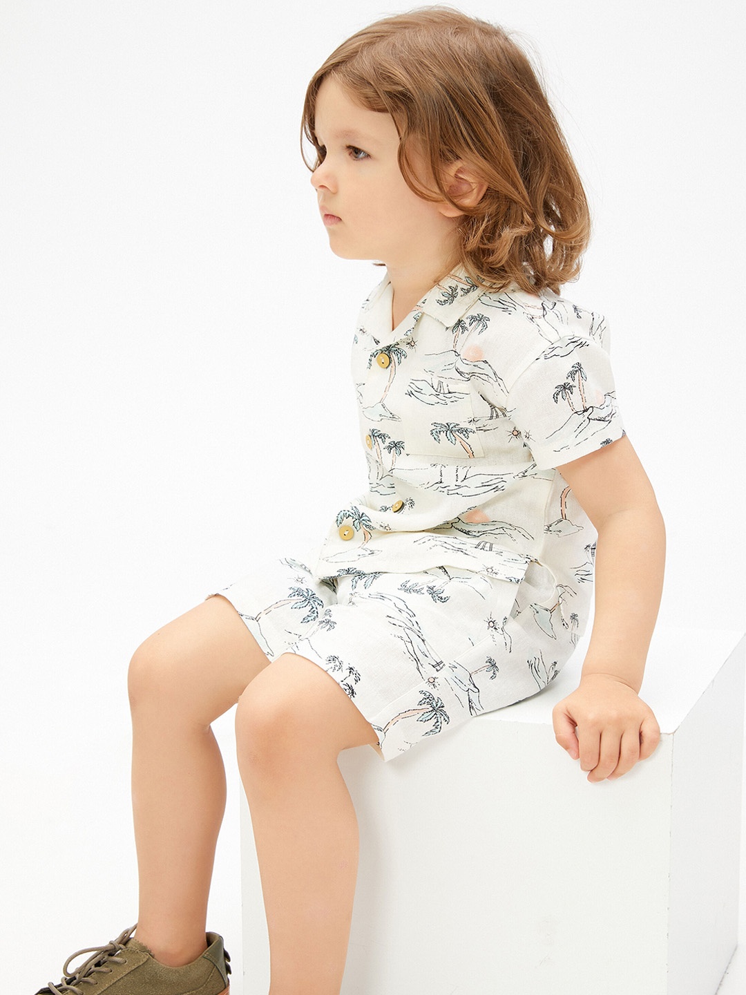 

Koton Boys Conversational Printed Shorts, White