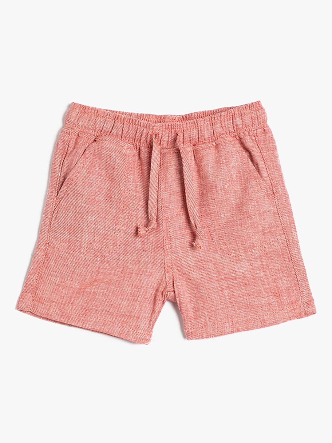 

Koton Infant Boys Mid-Rise Linen Cotton Shorts, Coral