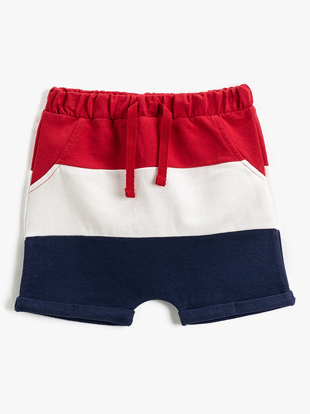 

Koton Infant Boys Colourblocked Mid Rise Shorts, Blue