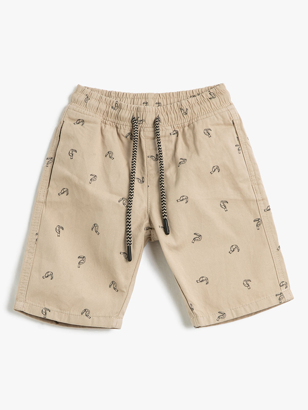 

Koton Boys Mid-Rise Conversational Printed Pure Cotton Shorts, Beige