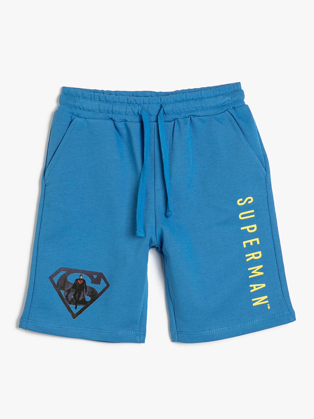 

Koton Boys Pure Cotton Mid-Rise Sports Shorts, Blue