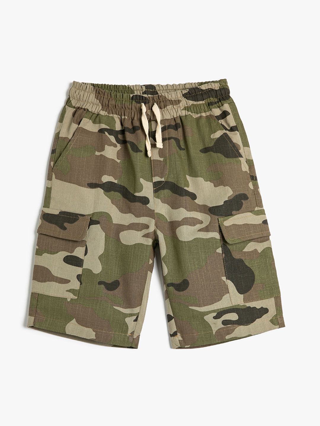 

Koton Boys Camouflage Printed Pure Cotton Shorts, Khaki