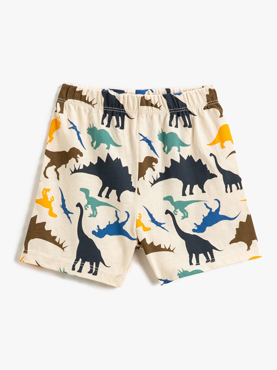 

Koton Infants Boys Conversational Printed High-Rise Pure Cotton Shorts, Beige