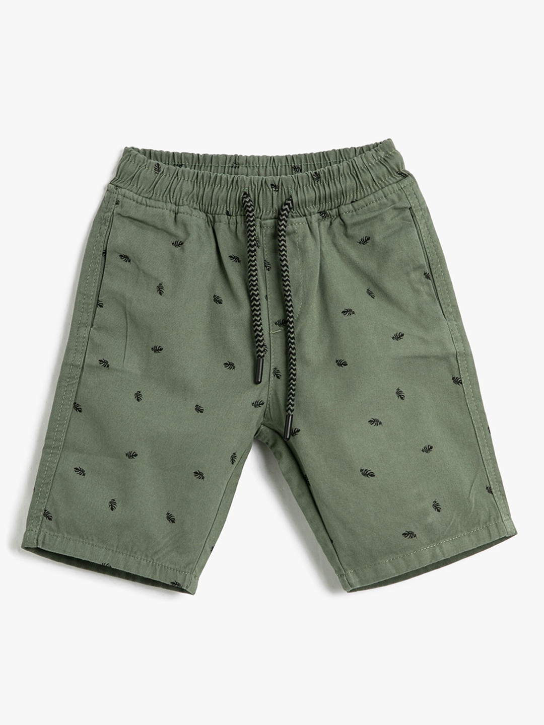 

Koton Boys Conversatuonal Printed Pure Cotton Shorts, Green